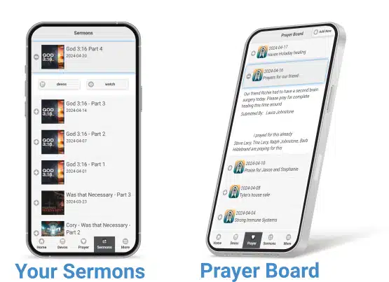 sermons mobile app, prayer board
